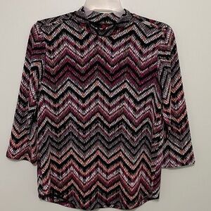Brand new Love Scarlett top, pink, black, silver, gray and orange, silver jewels